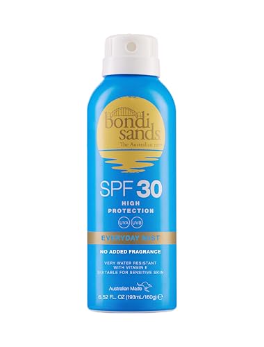 Bondi Sands Fragrance Free Sunscreen Aerosol Mist SPF 30 | Non-Greasy Broad Spectrum Formula Moisturises, Soothes, and Protects Skin, Water Resistant Up To 4 Hours, Vegan + Cruelty Free | 160g/5.64 Oz