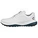 ECCO Men's LT1 BOA Hybrid Waterproof Golf Shoe, White/Petrol, 10-10.5
