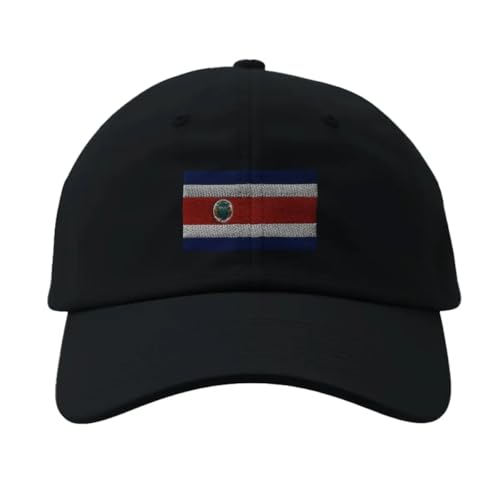 Casquette Drapeau du Costa Rica Noir finitions haut de gamme