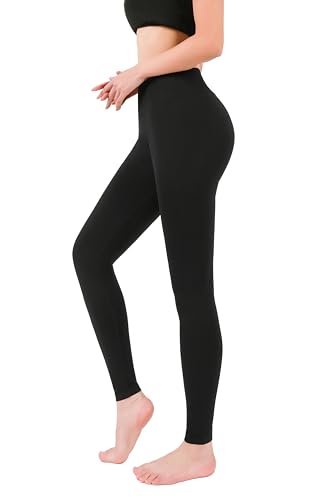 EABERN Shapewear Leggings for Women Tummy Control,High Waisted Seamless Butt Lift Thigh Slimmer Leggings L Black