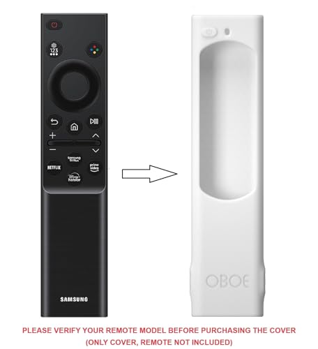 Image of OBOE Silicone Tv Remote Cover for Samsung Smart Tv Remote Half Wrap, G-White