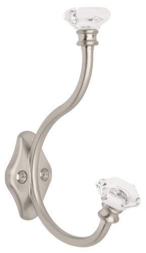Liberty 128734 Acrylic Facets Design Coat and Hat Hook, Satin Nickel and Clear