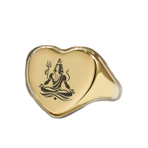 Bague Shiva hindou cœur en argent 925, le bijou cadeau vintage idéal à offrir