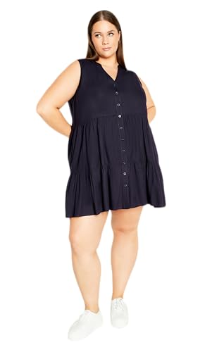 City Chic Damen Citychic Plus Size Dress Saddie Kleid, Marineblau, 56 Mehr