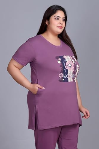 Image of In Love Women's Plus Size Longline T-Shirt with Side Pocket, 3 /4 Sleeve, Crew Neck