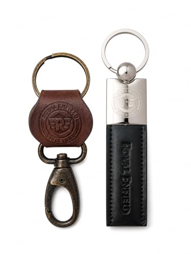 Image of Leather Strap Keychain, Embossed Logo Design, Durable Premium Key Ring for Bike Lovers & Gift Use