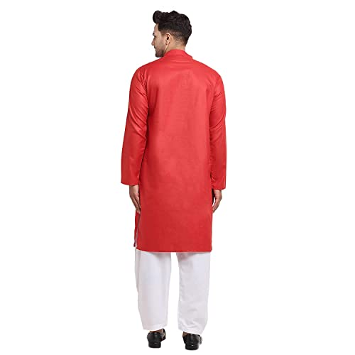 Image of Royal Kurta Mens Cotton Solid Pattern Kurta and Salwar Set