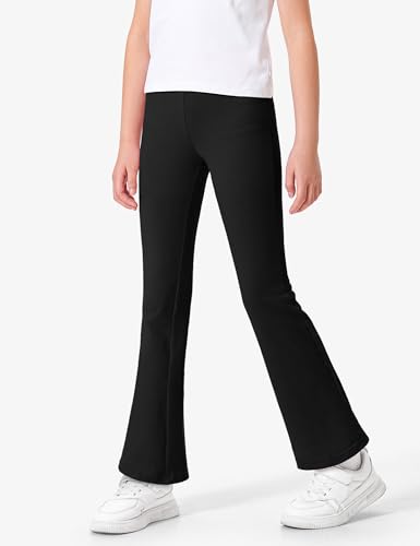Image of BOOPH 5 Pack Girls Flare Leggings Kids Bell Bottom Pants Cotton Clothes | High Waist Casual Pants for Teen Girl 5-14 Years