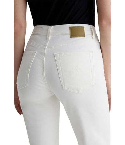 AG Women's Brinley Mid Rise Straight in Powder4