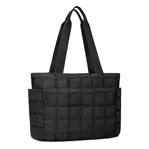 befen Laptop Tote Bag for Women Work, Travel Tote Bags Nurse Puffer Quilted Handbags, Lightweight Waterproof Beach Purse