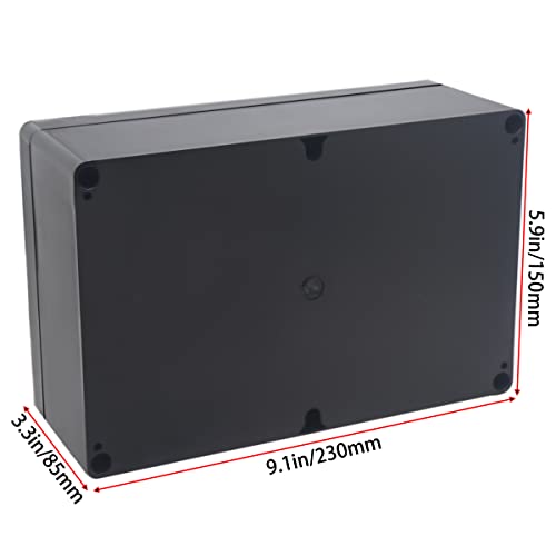 Image of Watertight Junction Box, IP67 Waterproof Project Box Durable ABS Plastic Electronic Enclosure Case for DIY Electrical Project Black 9.06 inch x 5.91 inch x 3.35 inch(230 x 150 x 85 mm)