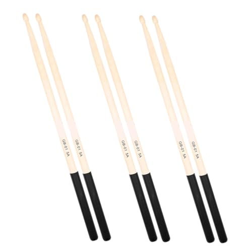 3 pares de baquetas de madera antideslizantes para batería miniatura 7