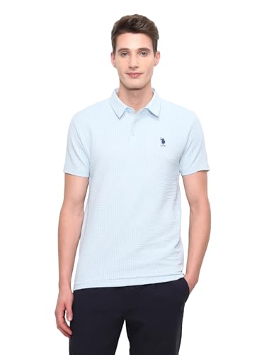 Image of U.S.Polo Association Men's Textured Slim Fit Polo Shirt