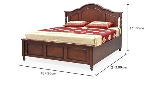 Image of Royaloak Atlanta American King Size Bed with Storage | Solid Wood Beds | Hydraulic Storages | Wooden Slats | Solid Legs