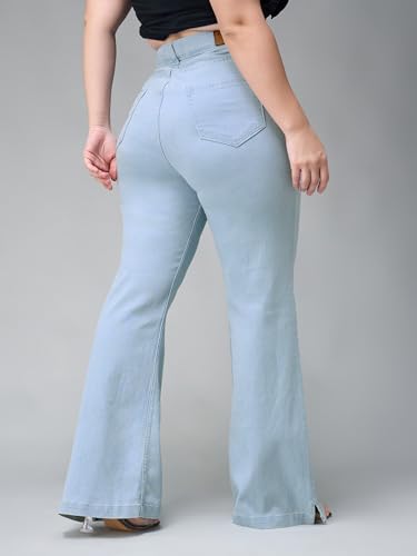 Image of Miss Chase A+ Women's Bootcut High Rise Regular Length Stretchable Denim Jeans