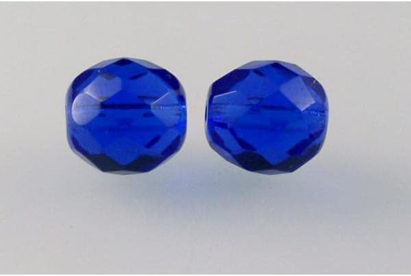 30pcs Fire Polished Faceted Beads Round 7 mm, Transparent Blue (30060), Bohemia Crystal Glass, Czechia 15119001