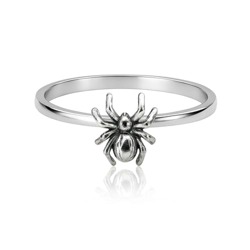 925 Sterling Silver Minimalist Gift Women Spider Ring 14k White Gold Plated
