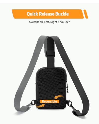 Image of OSOCE Sling Bag for Men, Crossbody Bag with Adjustable Strap, Black, 0.5S