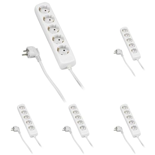 Multiprise 5 sorties câble 1,4m Alyco 199455 bloc multiprise électrique pack