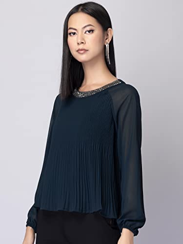 Image of FabAlley Women's Embellished Regular Fit Blouse
