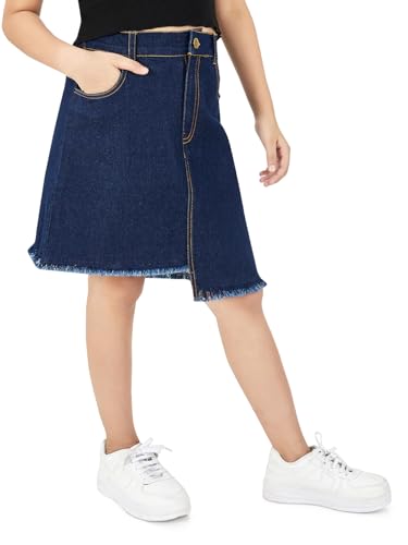 Image of olele Girls Roxy Ruffle Skirt - Red Cotton for 4 to 14 Years Kid | Layer Skirt for Girls | Cotton Skirt for Girls | Red Skirt for Girls | Layered Skirt for Girls | Red Skirt for Girls Long