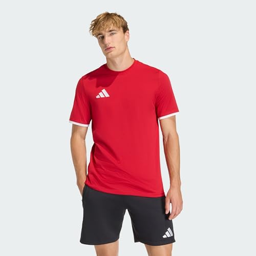 adidas Uomo Entrada26 Shirt, Team Power Red 2/White, L