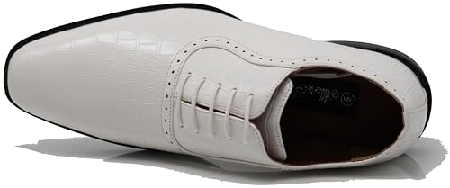 Image of Gator3N Men's Alligator Crocodile Print Oxfords Fashion Lace Up Dress Shoes