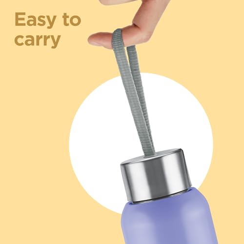 Image of Milton Halo 600 Steel Thermoware, Inner Steel, PU Insulated, Leak Proof Water Bottle for School Kids, Office, Gym, Easy to Carry Strap, 500 ml, Lavender
