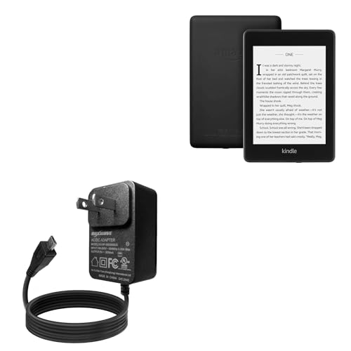 BoxWave Charger Compatible with Amazon Kindle Paperwhite (4th Gen 2018) - Wall Charger Direct (15W), Rapid Charge Your Device with Built-in 6ft Cable
