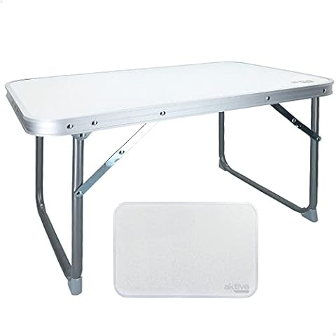 Mesa plegable Aktive Camping de color blanco Cover
