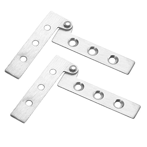 4 Bisagras Pivotantes Ocultas de 360° para Puerta - Bisagra de 7 Formas, Acero Inoxidable - Accesorios de Pantalla de Armario, 100 mm