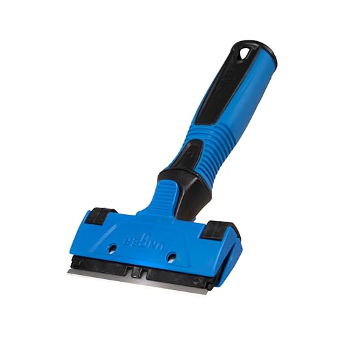 Image of Unger Professional Connect and Clean 4 inch All-Purpose Scraper, Window, Glass, and Floor Scraping Tool Supplies, Adhesive Removal, Gum, Stickers, Paint Removal, Dual-Sided Blade