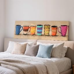 Illustration de tasses à café grand format pour habiller un mur vide