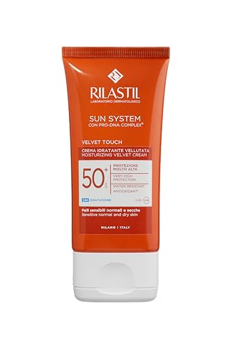 Rilastil Sun System Crema Velluta Idratante Viso, Texture Extra Soffice a Rapido Assorbimento, Pelli...