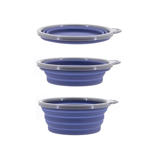 Masilic Ciotola Pieghevole In Silicone 1000 Ml, Blu Navy, Ciotola Da Viaggio, Ciotola Portatile E Ciotola Per L'acqua Per Cani, Leggera E Poco Ingombrante Con Moschettone, Ideale Per Il Campeggio