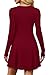 OFEEFAN Petite Dresses for Women Long Sleeve Dress Winter Sweater Dress for Women Flare Burgundy XS