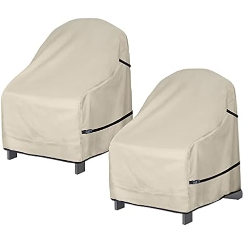 Porch Shield Waterproof Patio Adirondack Chair Cover 2 Pack Fits Outdoor Chairs 32W x 34D x 36H inch, Beige Cover