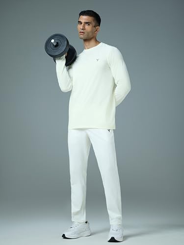 Image of TECHNOSPORT Men's Slim Fit Full Sleeve Crew Neck T-Shirt, COTFLEX Quick Dry Moisture Wicking Stretchable Sports Gym and Casual Wear