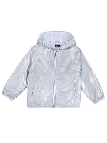 Chicco, Chaqueta impermeable/cortavientos con cremallera y capucha, plateado, 8 años