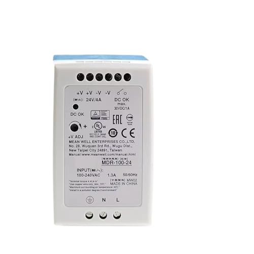 Alimentation rail DIN MDR-100 24V 12V 48V de 100W en boîtier plastique compact