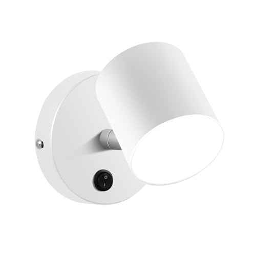 Image of Kawell Indoor LED Wall Light with Switch Modern LED Wall Sconce Rotatable Hardwired LED Wall Lamp Nordic Style for Bedside Study Child Room, White(6000K), 33-AU367-WT-CW(US)