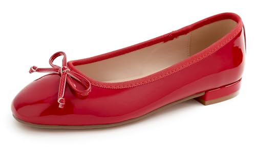 FEVERSOLE Women's Square Toe Low Heel Bow Tie Dress Pump Shoes