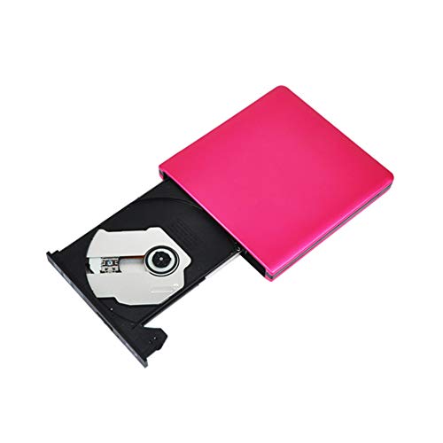 CD Laufwerk Optisches Laufwerk Externe DVD +/- RW Aluminium Schale Tragbar Rewriter Brenner,Pink