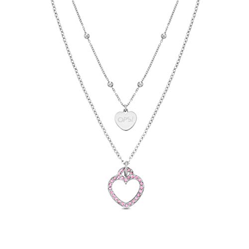 Collier OPS!CRYSTAL VIBES Opsobjects OPSCL-581 Cœur en cristal pour femme