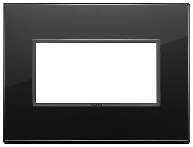  Vimar Serie Eikon Evo – Placca 4 Moduli vetro Serie Eikon nero Total diamante