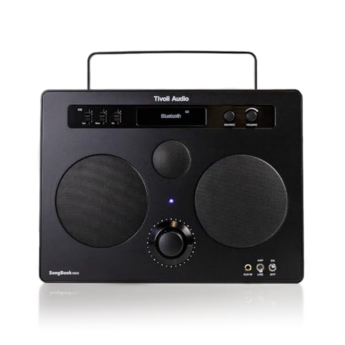 Tivoli Audio SongbookMax, Premium Bluetooth Sound System with 1/4" Auxiliary Input and Built-in Preamp(Parent) (Black/Black)
