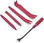 BLAU GRUN 5PCS Auto Trim Removal Tool Kit, Car Interior Door Panel Clip Fastener Removal Set, No Scratch and No Marring Plastic Pry Tool Kit for Vehicle Dash Radio Audio Installer (Red)