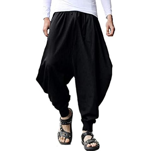 AITFINEISM Men's Casual Harem Pants Cover