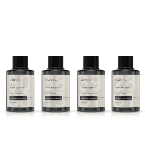 VINEVIDA Ladies Collection (Pack of 4) - Diffuser Fragrance Oil Set - Cold Air Diffuser Oil | Luxury Essential Oils for Diffuser