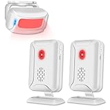 GREENCYCLE Door Sensor Chime, Motion Detector Alarm, Commercial Door Bells for Business Entry, Home Security Alert (918 Feet, 36 Tunes, 4 Volume Levels, LED Indicators), 2Receiver1Infrared Transmitter